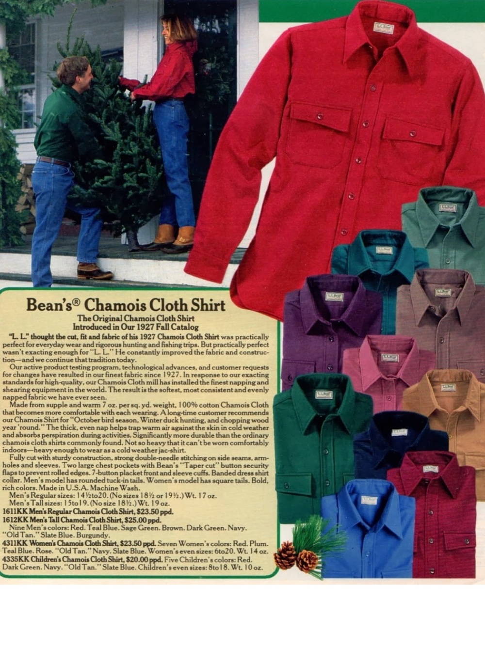 VTG LL Bean Chamois Shirt Red XL Cotton Red Camp Shacket Womens Flannel Heavy - Picture 10 of 10